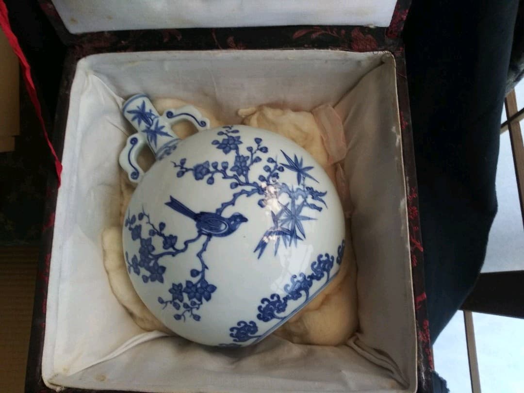 清雍正年製青花扁壺 アンティーク 中国工芸品 置物 NO.487 - メルカリ