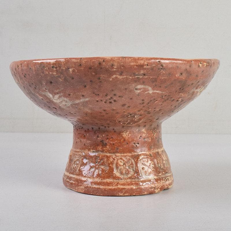 茶道具 佐々木松楽造 赤楽焼 大馬上盃 菓子器 仕覆付 共箱 M R9476