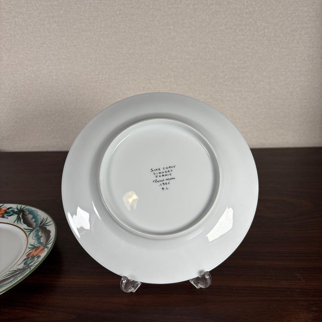 未使用】Limoges Site Corot 手描きプレート 19cm 4枚