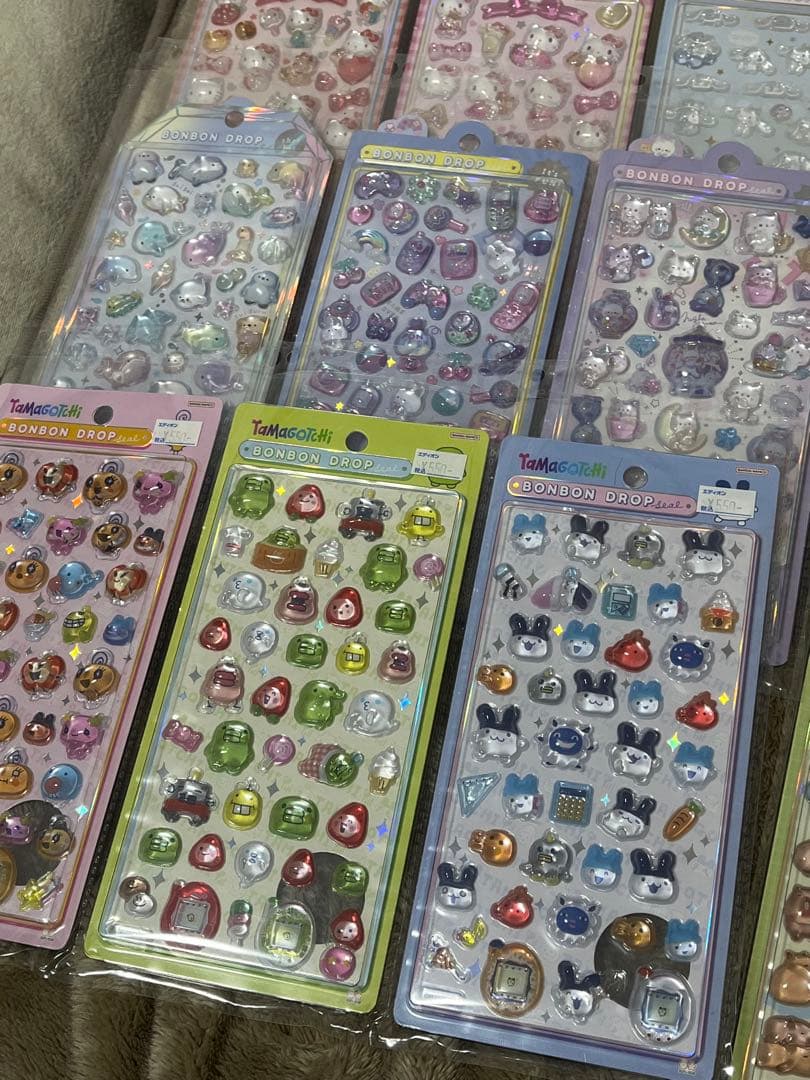 ボンボンドロップ コットンパフィ タイルシール おはじきシール まとめ