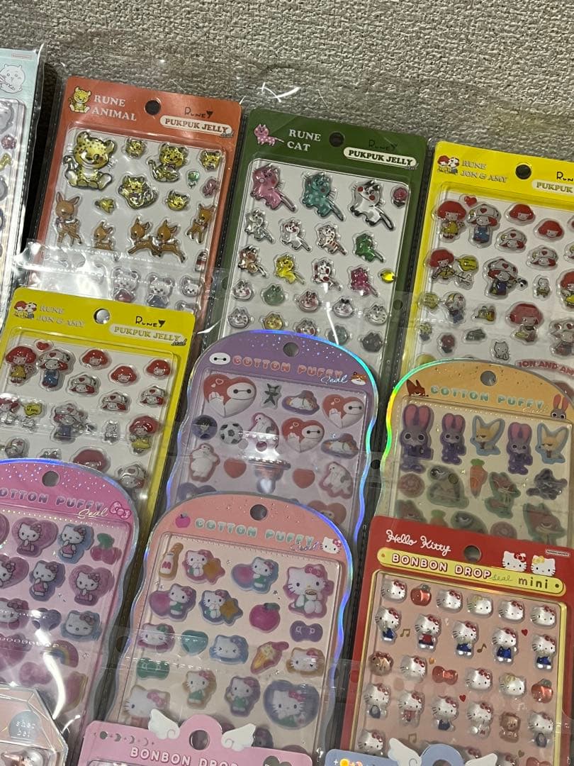 ボンボンドロップ コットンパフィ タイルシール おはじきシール まとめ