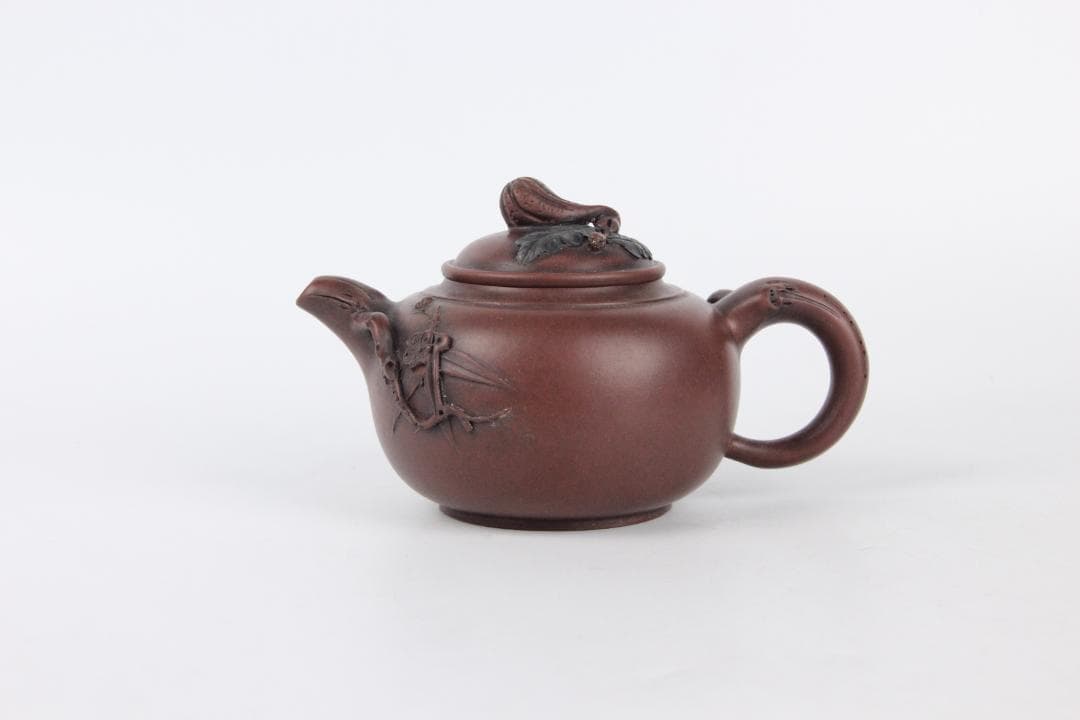 唐物 時代 朱泥 高建芳 銘 紫泥 紫砂壺 宜興 蓋款 FF01-04
