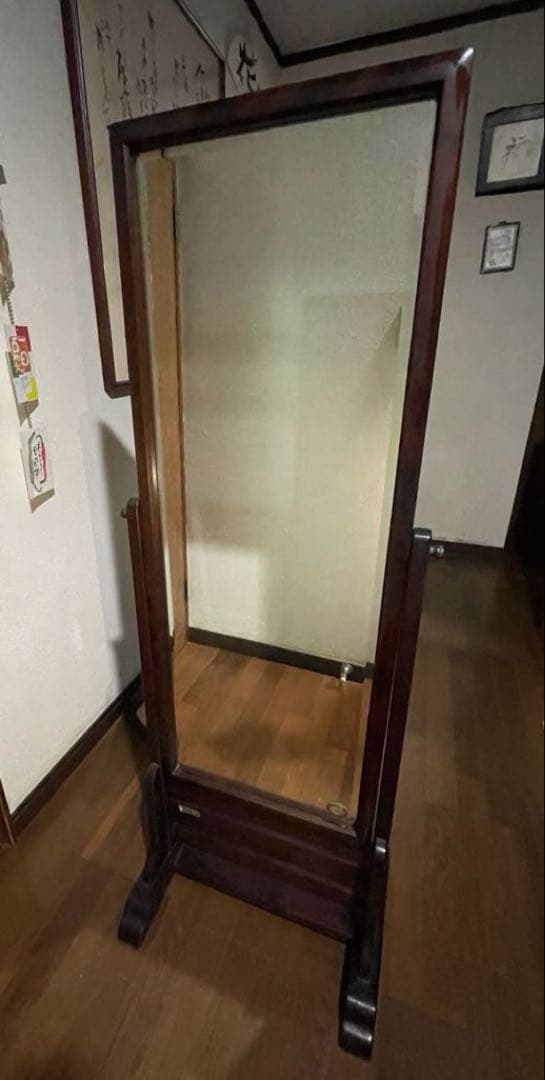 送料無料 北海道民藝家具 姿見 スタンドミラー 全身鏡 アンティーク GMHK520○松本民芸家具 姿見 スタンドミラー 全身鏡 ミズメザクラ 民藝