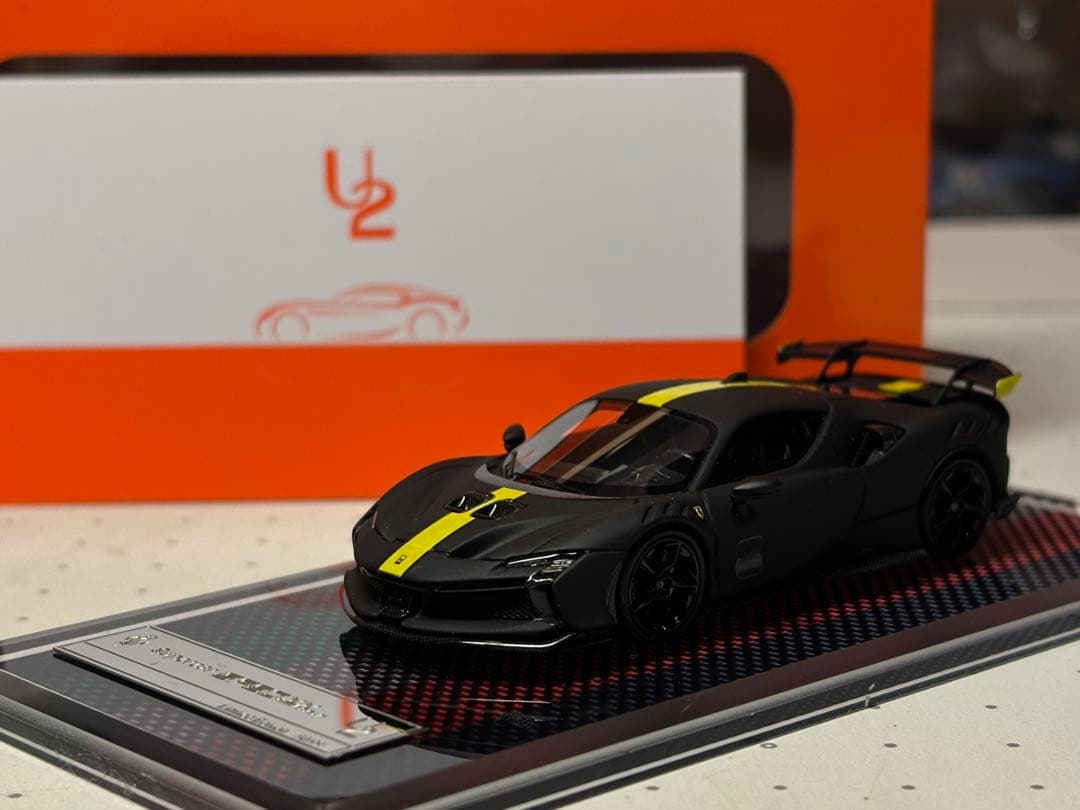 U2 model 1/64 フェラーリ SF90XX マットブラック 1/64 Ferrari SF90XX by U2 resin model car review - YouTube