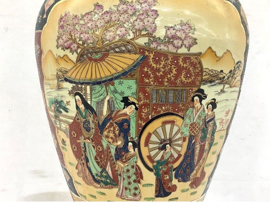 レア 超大型 美品】薩摩焼 沈降壺 高さ約130cm 花瓶 古中国 飾り壺 1