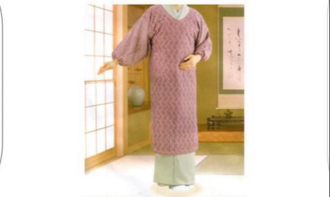 新品 極美品 茶道 割烹着 水屋エプロン 和装レースエプロン ロング丈