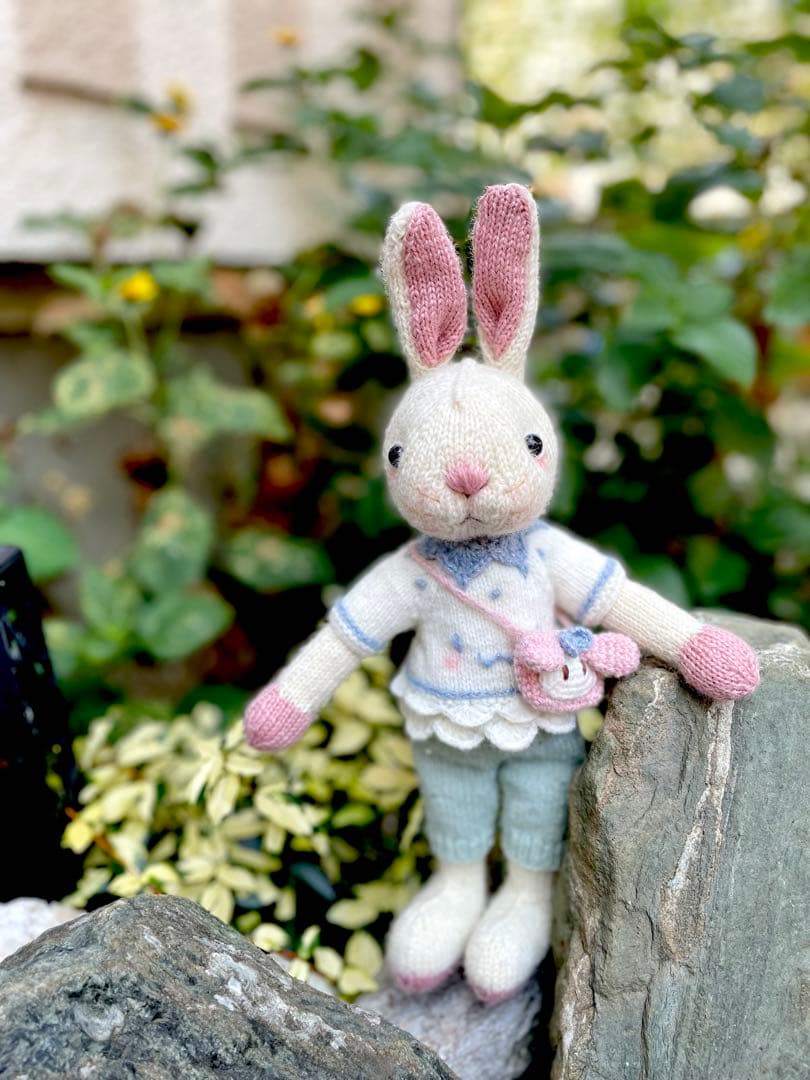 編みうさぎちゃん 💖💖💖 うさぎちゃん🐰 完成しました😊 編み方の英文が 理解出来ずに