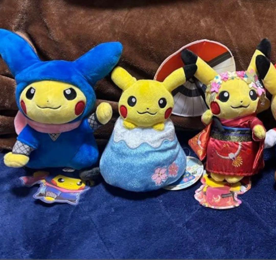 マリオルイージ売り切れ3体セット 当地ポケセン限定 ピカチュウ