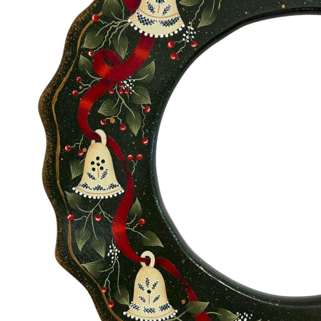 作品 トールペイント クリスマス リース ベル リボン
