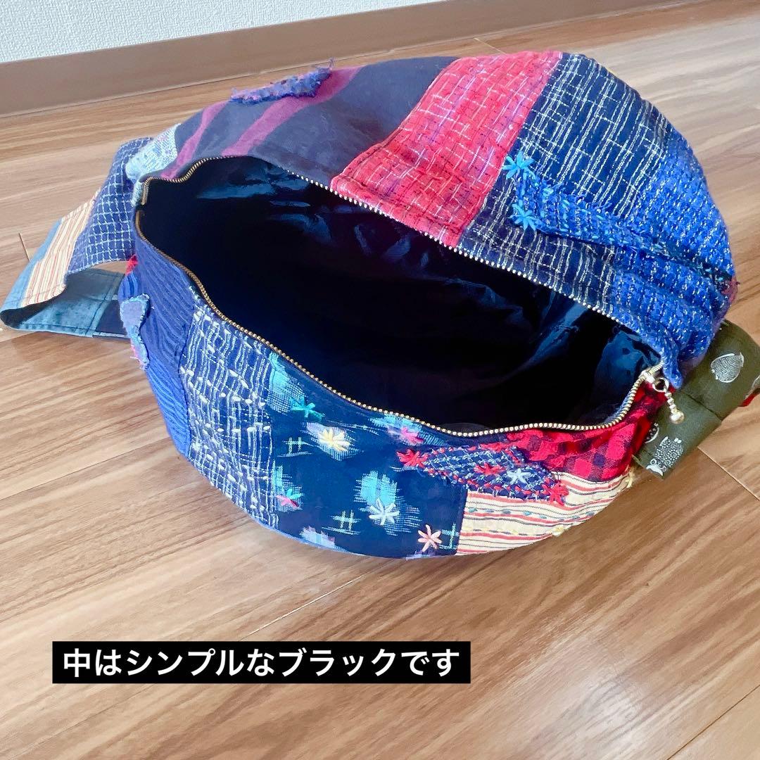 81番】和柄 刺し子とパッチワークのリュック ボディバッグ - メルカリ