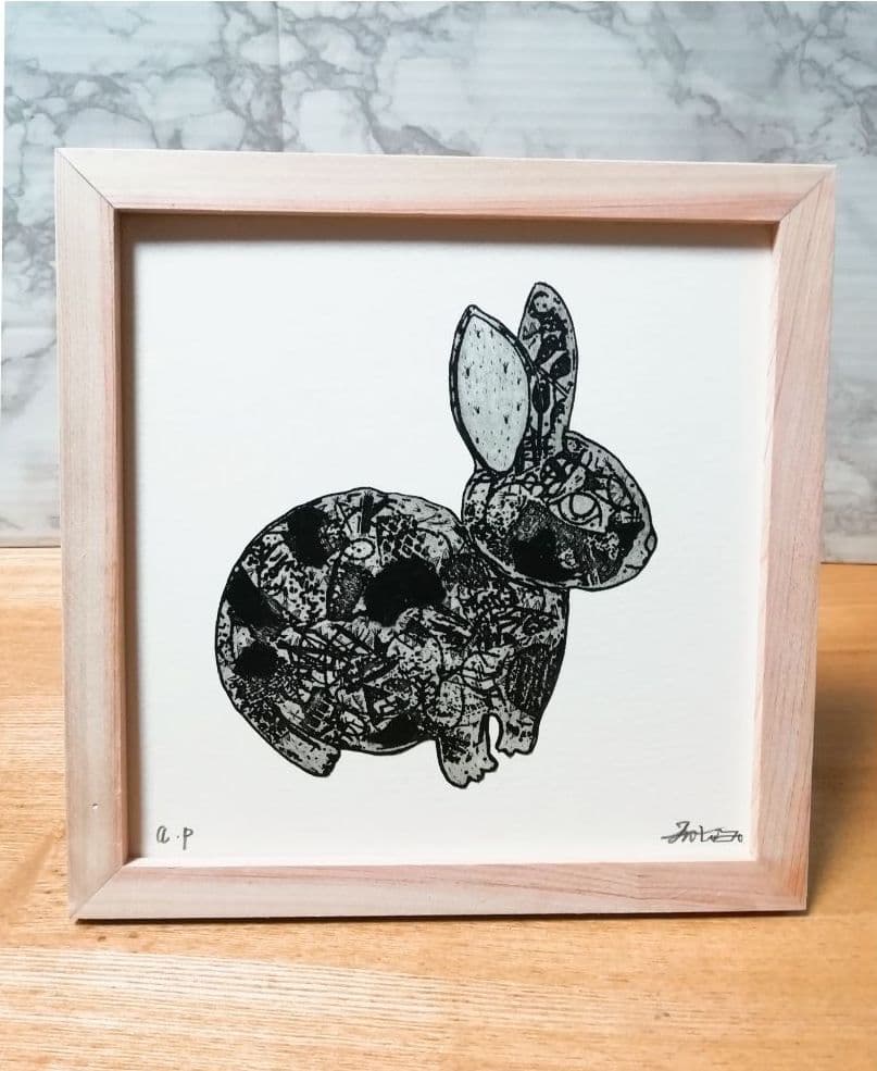 最終価格 新作銅版画 20201111 うさぎの額付き銅版画 - メルカリ