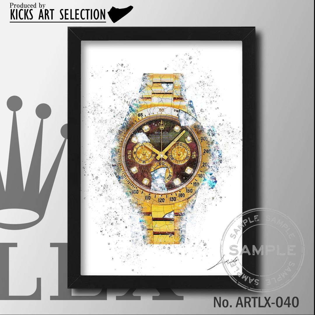 Rolex/ロレックスオマージュアートインテリアポスター/ゴールド