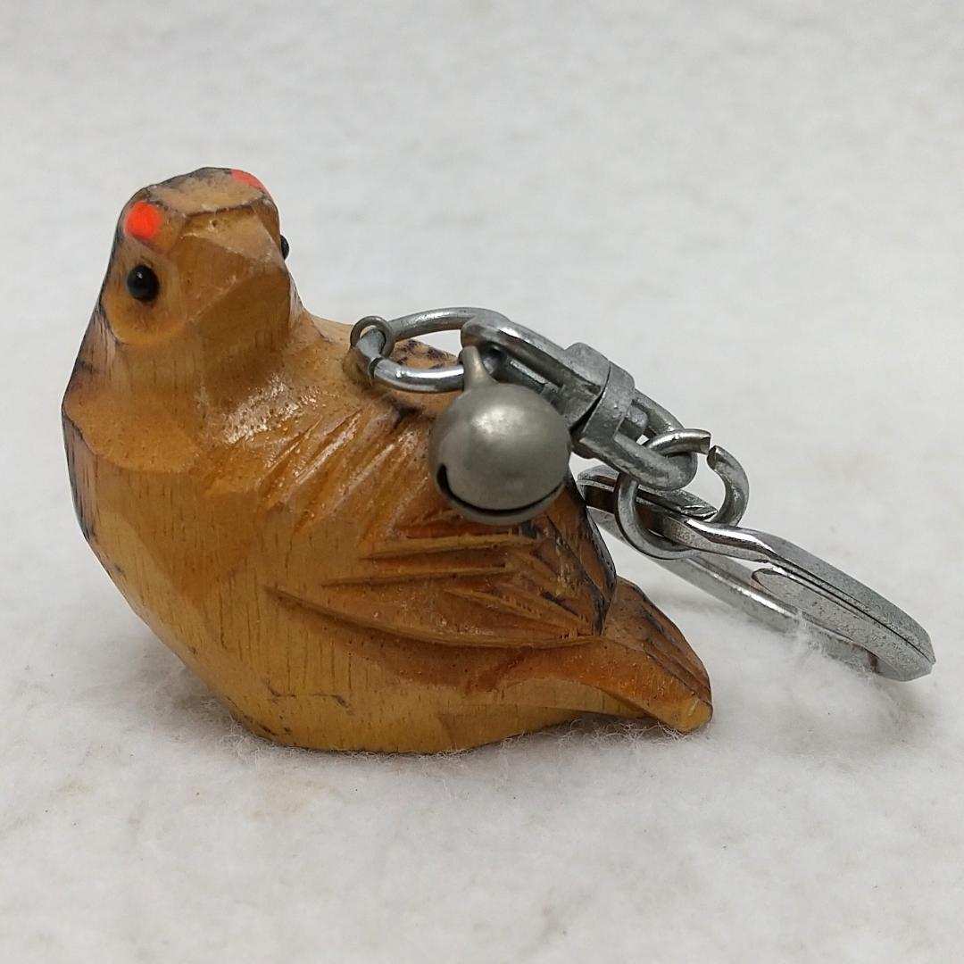 雷鳥 ライチョウ 一刀彫 木製 キーホルダー 民芸品 - メルカリ