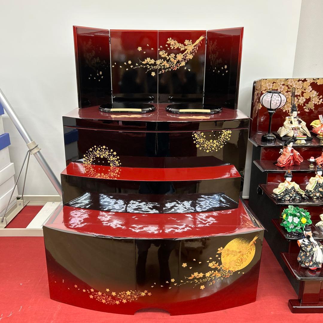 ひな祭り＊雛三段飾り収納＊展示品 ひなせい 雛人形 三段飾り 収納飾り 「花須衣雛」 おしゃれ 3段飾り 5
