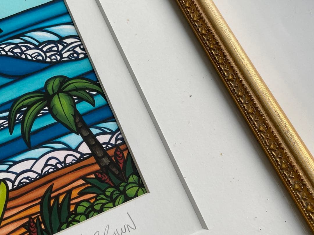 ヘザーブラウン Heather Brown 絵画 ハワイ 額入