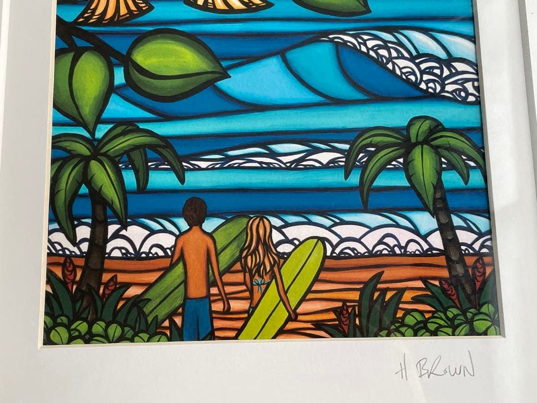 ヘザーブラウン Heather Brown 絵画 ハワイ 額入