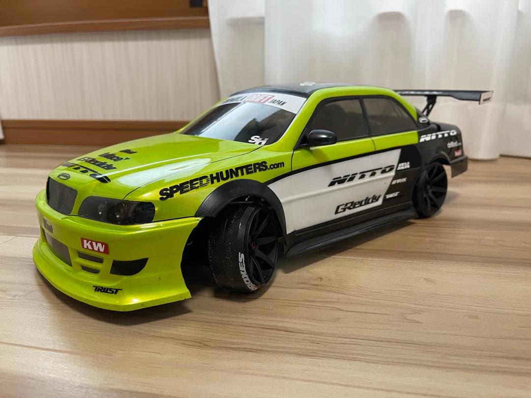OVERDOSE トヨタ チェイサー 1/10 ラジコン ボディのみ 中古 送料無料 1/10 トヨタ チェイサー JZX100 ドリフト LED付き ラジコン
