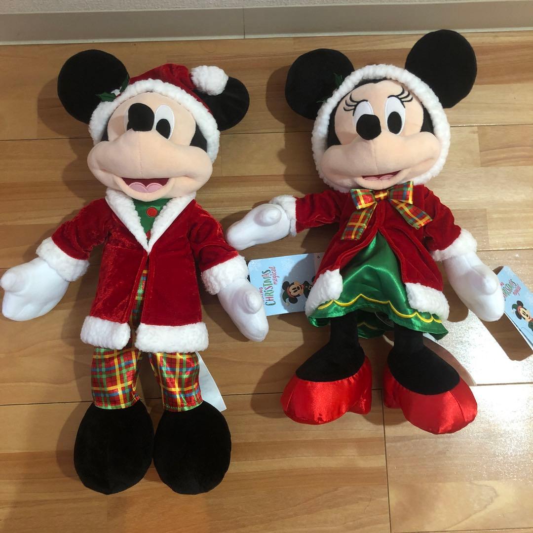 ディズニーストア ミッキー ミニー 2024クリスマスぬいぐるみ 約30cm