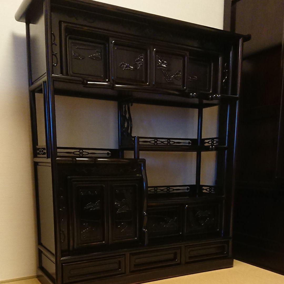 黒檀 茶箪笥 総黒檀製茶箪笥 | 古門堂
