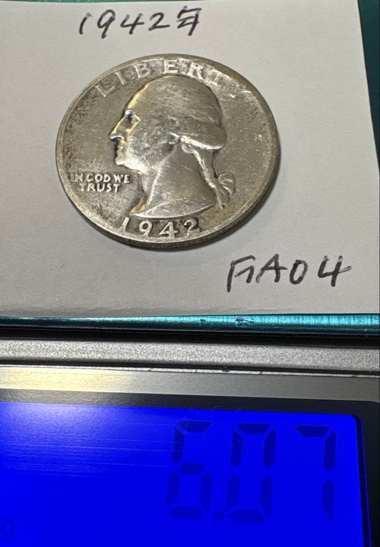 1942年 アメリカ リバティ コイン 25セント 銀貨 【FA03】 - メルカリ