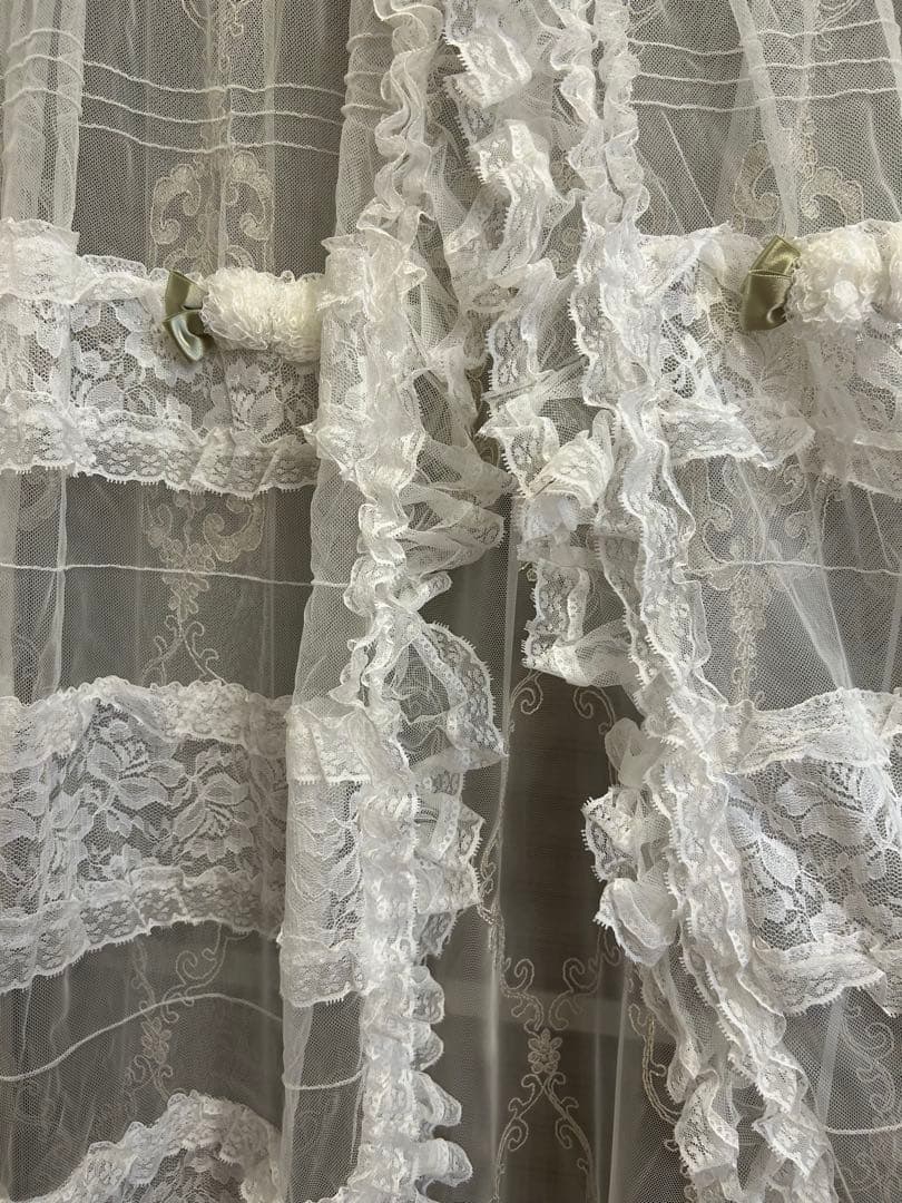豪華❤️新品未使用ヒスクローネホワイト チュールカフェカーテン