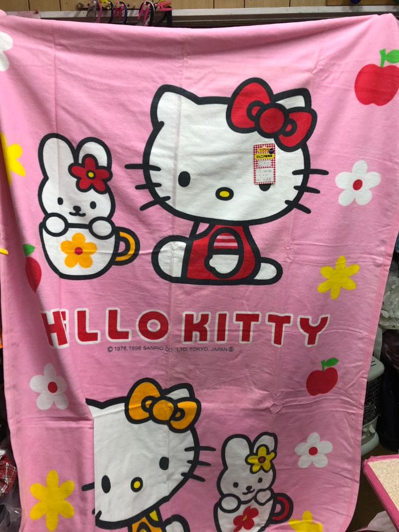 キティ ピンク 綿毛布 180×200cm 20年前 外袋有 可愛い 未使用です