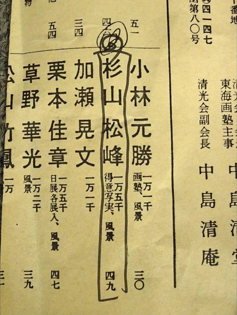 掛軸 杉山松峰『蓬莱山図』絹本 肉筆 中島清庵識箱 共箱 掛け軸 a091015