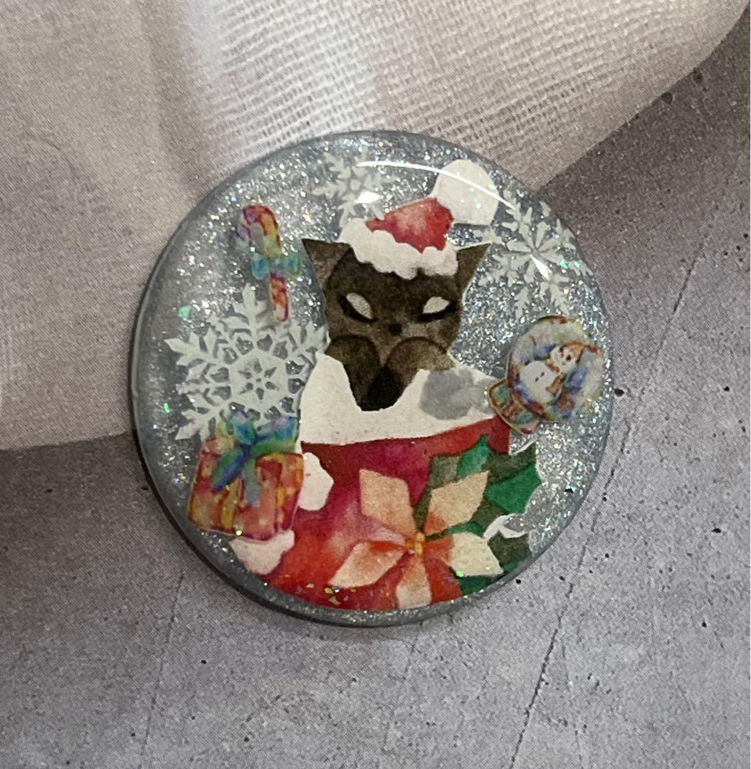 感謝価格(ㅅ´꒳` )クリスマスブーツ黒猫ちゃん レジンヘアゴム