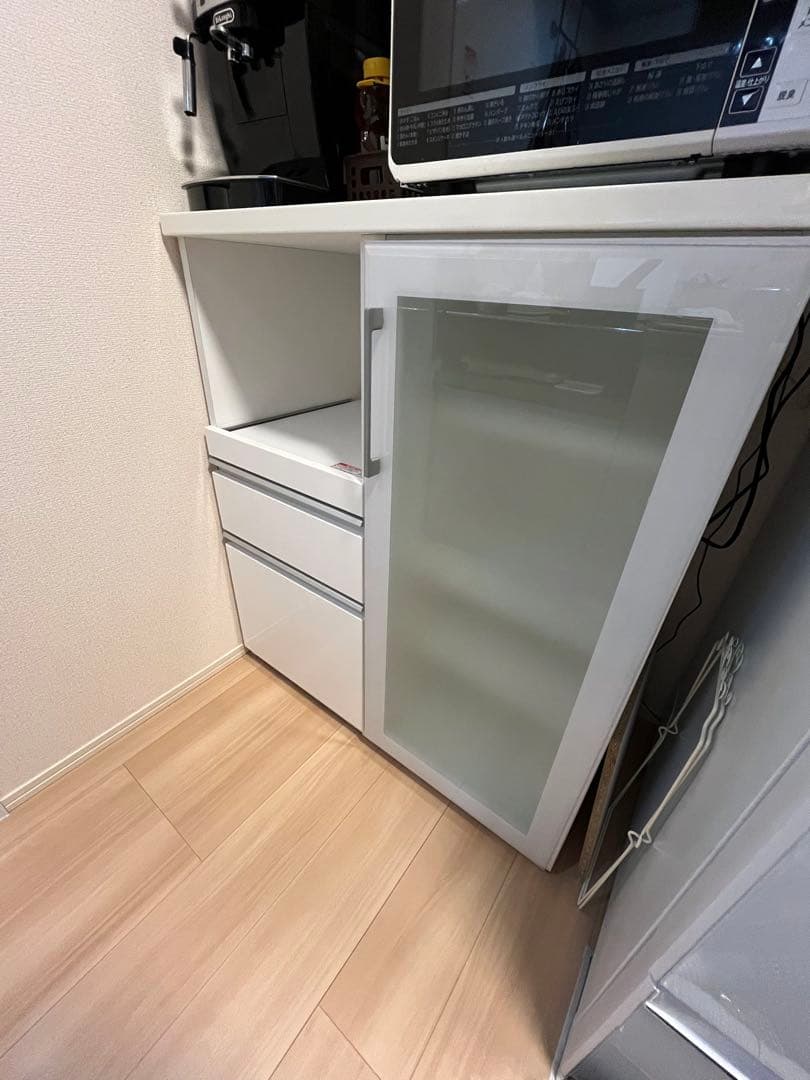 ［NITORIニトリ］食器棚キッチンボードレンジ台ホワイト ニトリ（NITORI） キッチンカウンター(90 WH)キッチン収納 キッチン