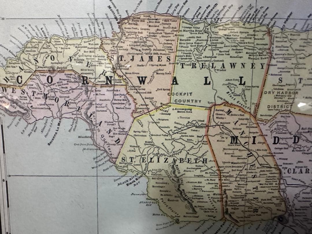 1901年 George F Cram 「JAMAICA」アンティーク 地図 - メルカリ