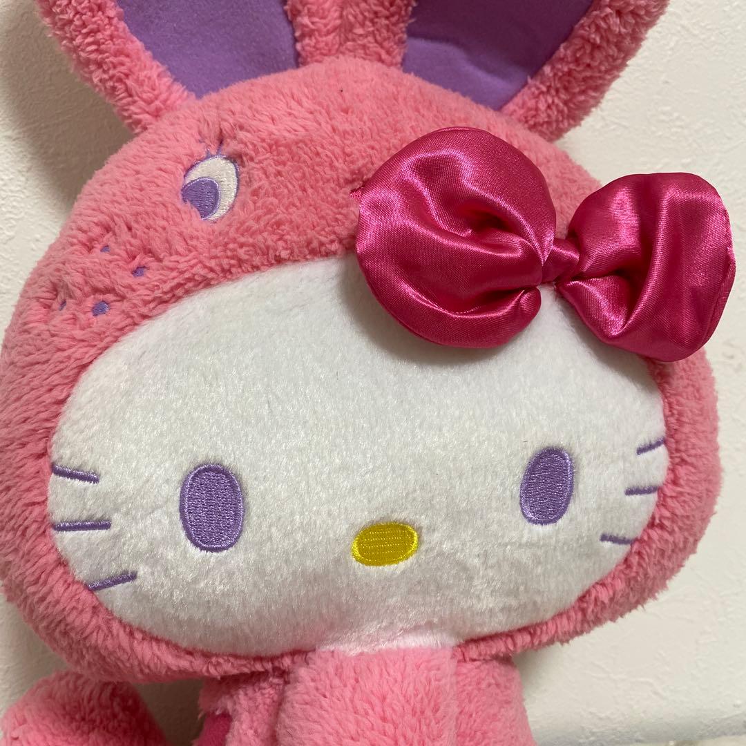 平成レトロ ハローキティ カラフルバニー ぬいぐるみ ピンク 2010 m2