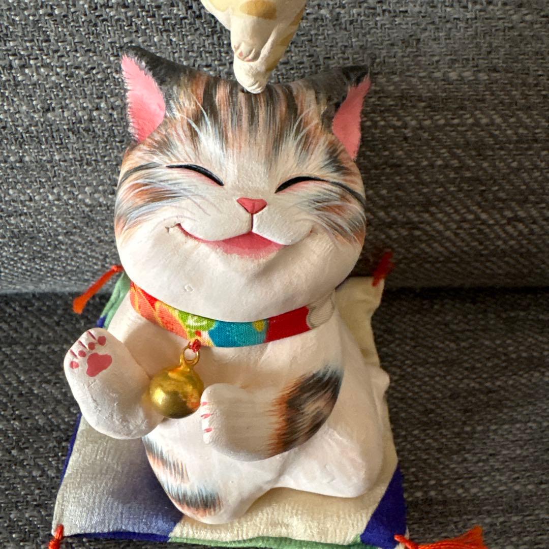 招き猫 猫の置物 もりわじんさん 手捻り1点もの - メルカリ