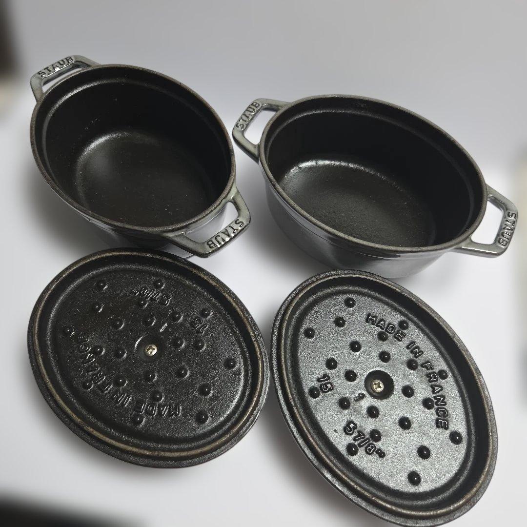 STAUB オーバル15cm グレー2個