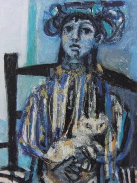 Antoni Clave、FILLETTE AU CHAT、海外版超希少レゾネ - 絵画安い
