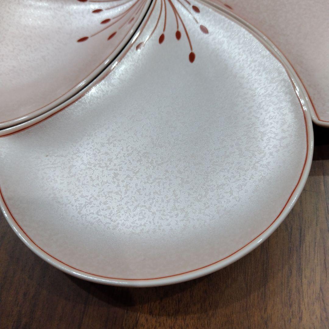幸楽窯 梅 白 ピンク 銘々皿 5枚セット 小皿 made in Japan