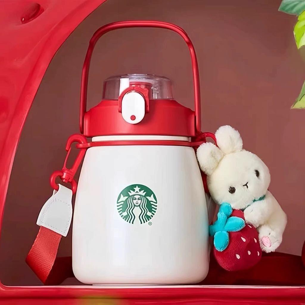 海外限定　スターバックス　いちご　うさぎ　　ステンレスタンブラー　1000ml スターバックス 海外中国 いちごとうさぎステンレスタンブラー