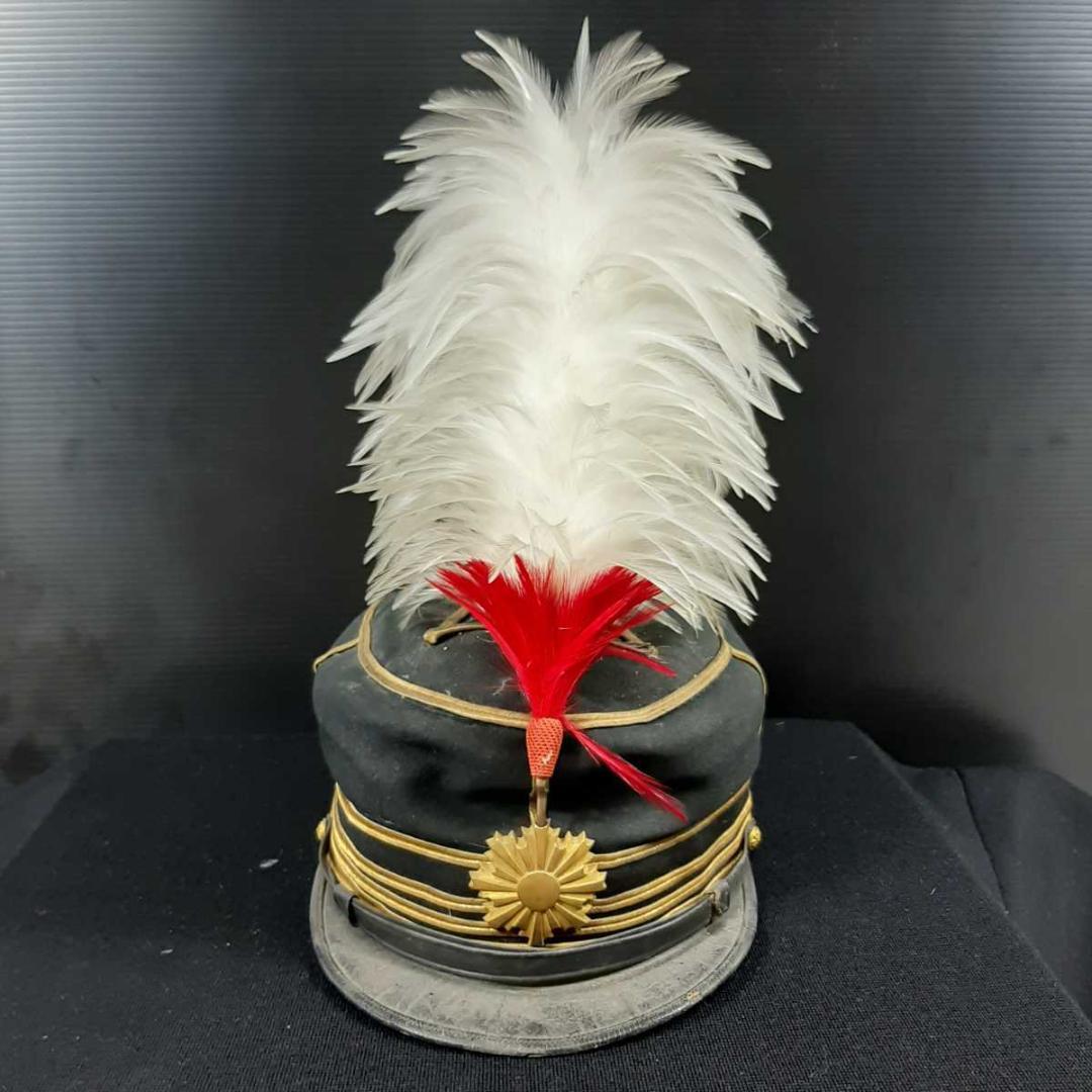 旧日本軍 陸軍 大礼服 正帽 制帽 軍帽 五芒星 前立て 羽付き 当時物