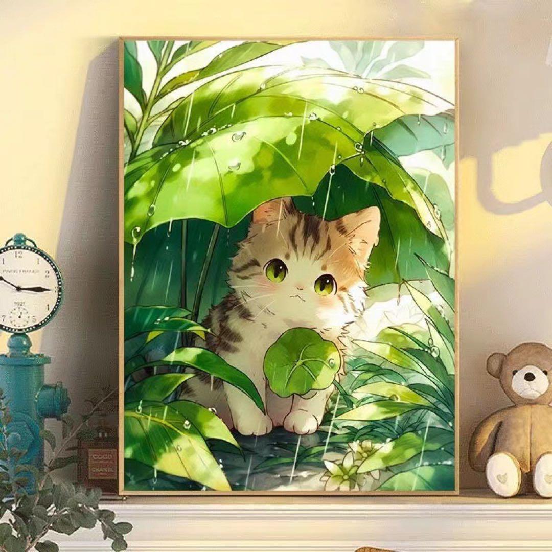 猫のイラスト 木製フレーム付き - メルカリ