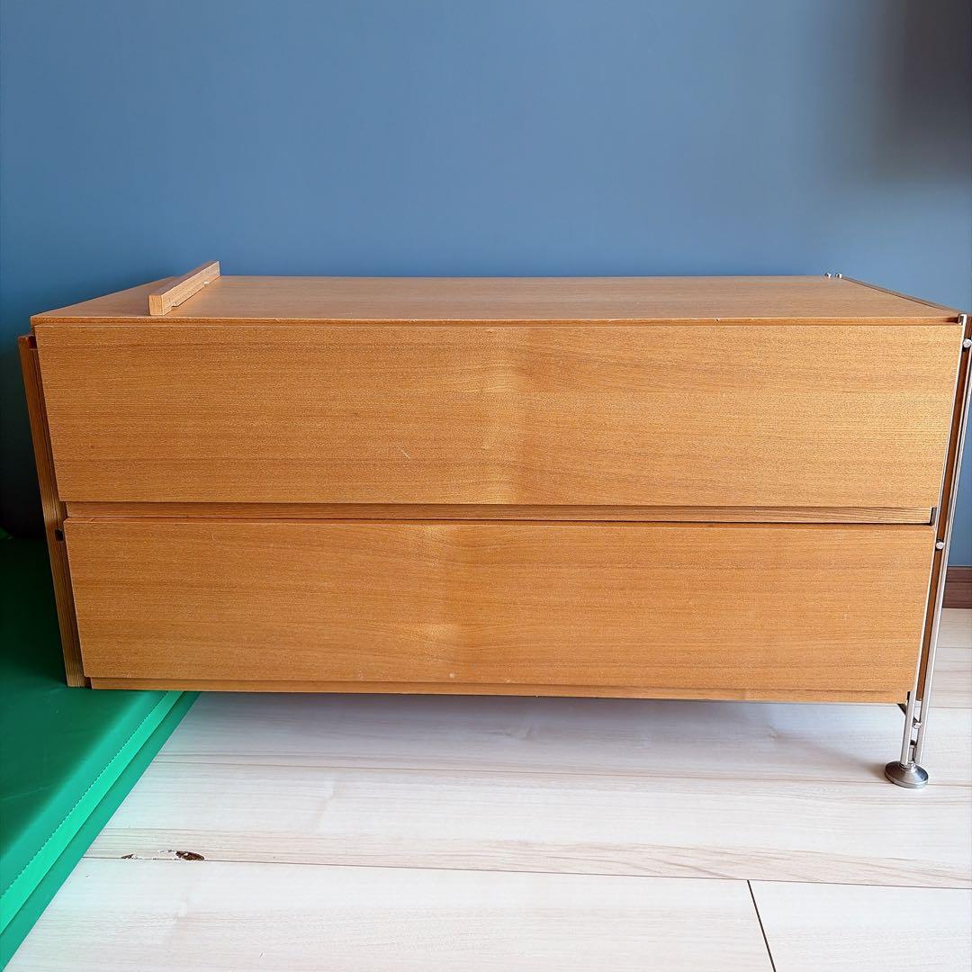 【訳あり】無印良品　ユニットシェルフ　引き出し 無印良品(MUJI)の人気のオーク材×ステンレス ユニットシェルフ 引出し