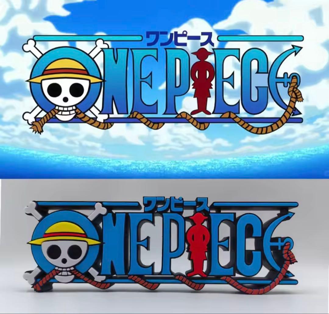 ONE PIECE 3Dロゴスタンド L25cm 青 - メルカリ