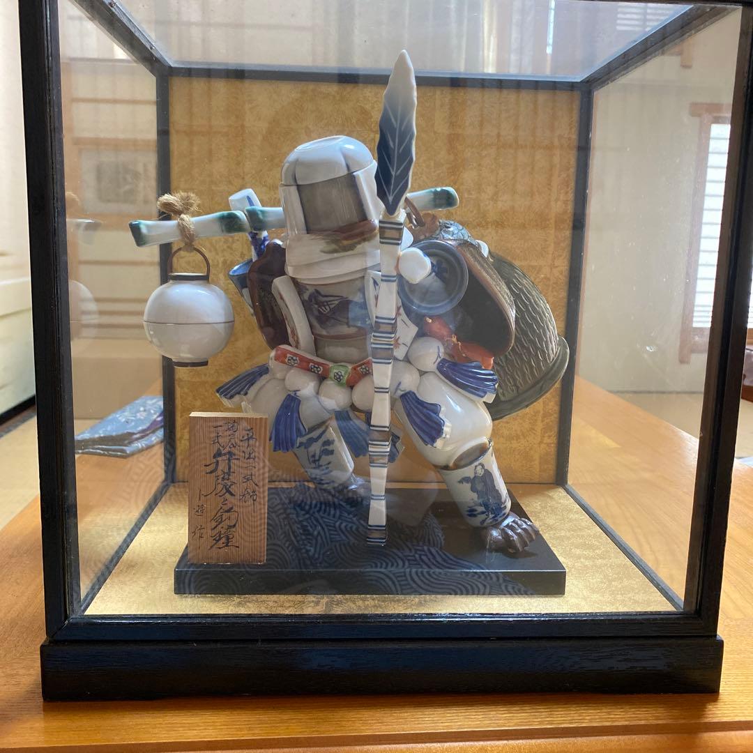 弁慶と灼鐘　陶器一式飾り　置物 18-2: これで造るか！平田一式飾り展示館・平田市（現出雲市・島根