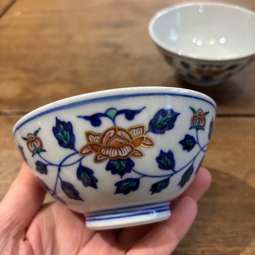 渋草焼き　牡丹紋茶漬　小　2個 プレミアム商品| 飛騨高山の伝統工芸（陶磁器）・渋草焼の製造、販売