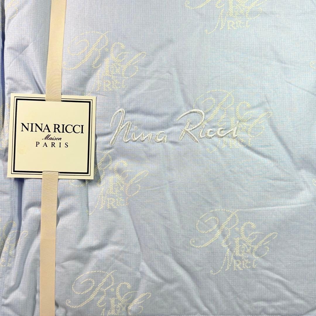 NINA RICCI ニナリッチ 羽毛肌掛け布団 ダウンケット 文字ロゴ総柄
