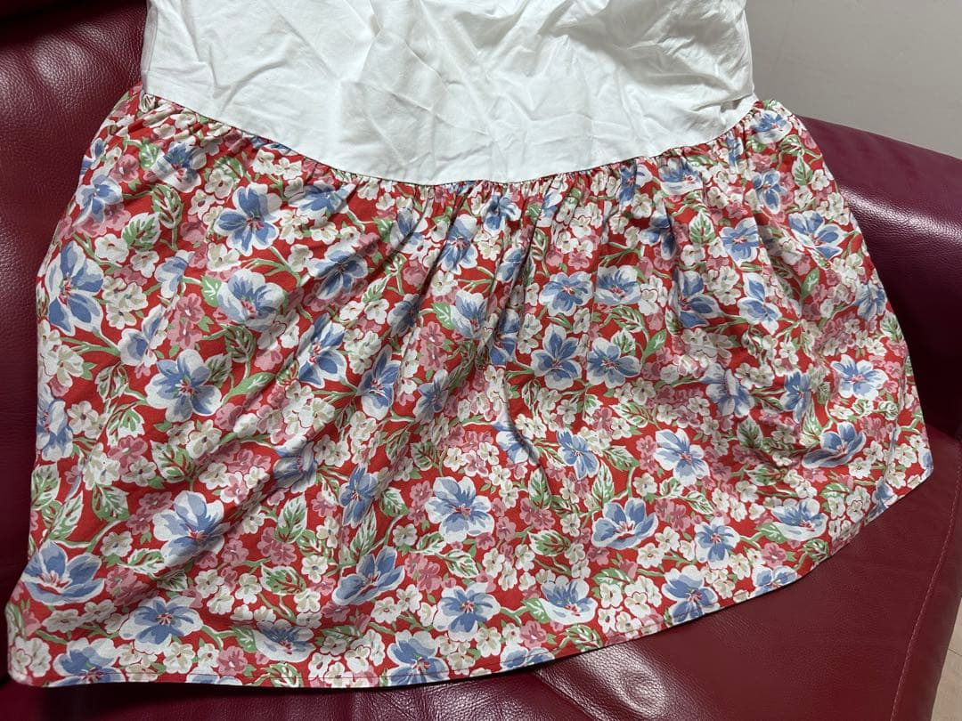 ☆激レア　ラルフローレン　ベッドスカート　セミダブルベッド　赤花柄　シーツ☆ ☆激レア ラルフローレン ベッドスカート セミダブルベッド 赤花柄