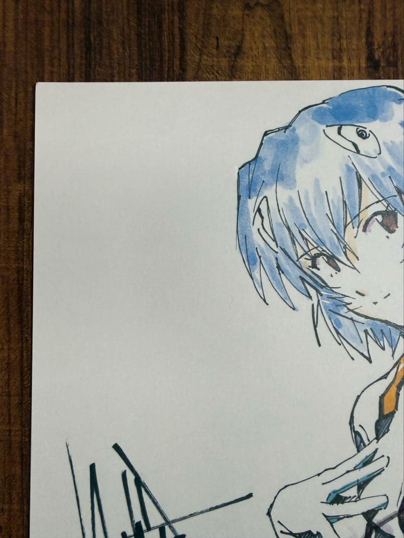 美品]綾波レイ 新世紀エヴァンゲリオン 林原めぐみ直筆サイン入り色紙