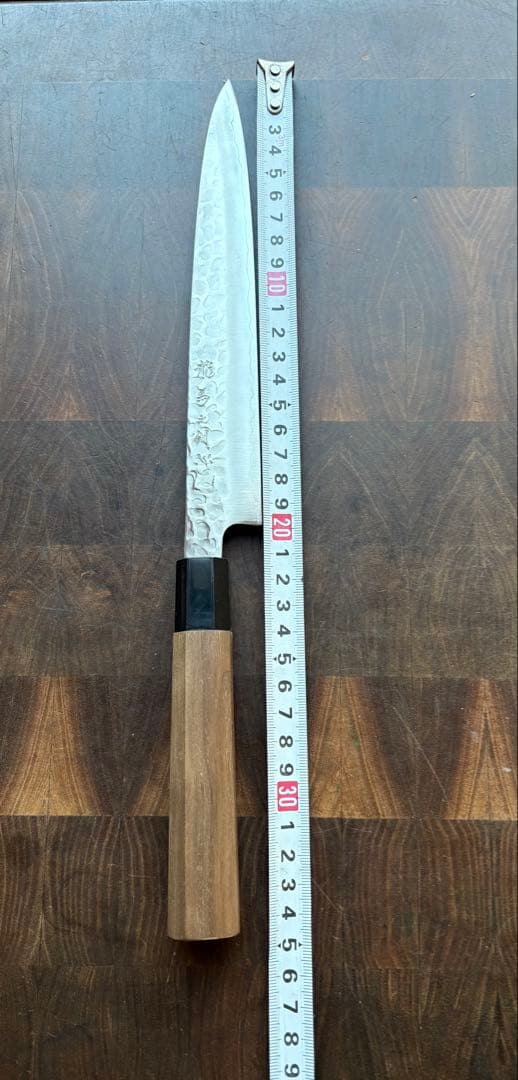 土佐打刃物 龍馬之剣心 銀三 筋引 210mm 包丁 槌目 ステンレス 両刃