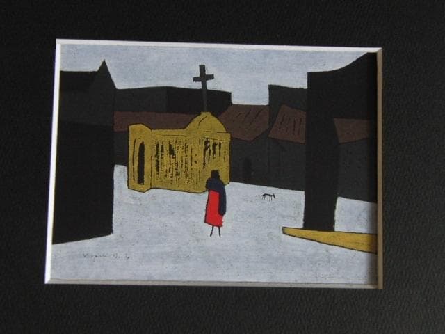 斎藤清、【野良犬、メキシコ】、希少な大判額装用画集より、美品、新品額装付 斎藤清、【野良犬、メキシコ】、希少な大判額装用画集より、美品、新品