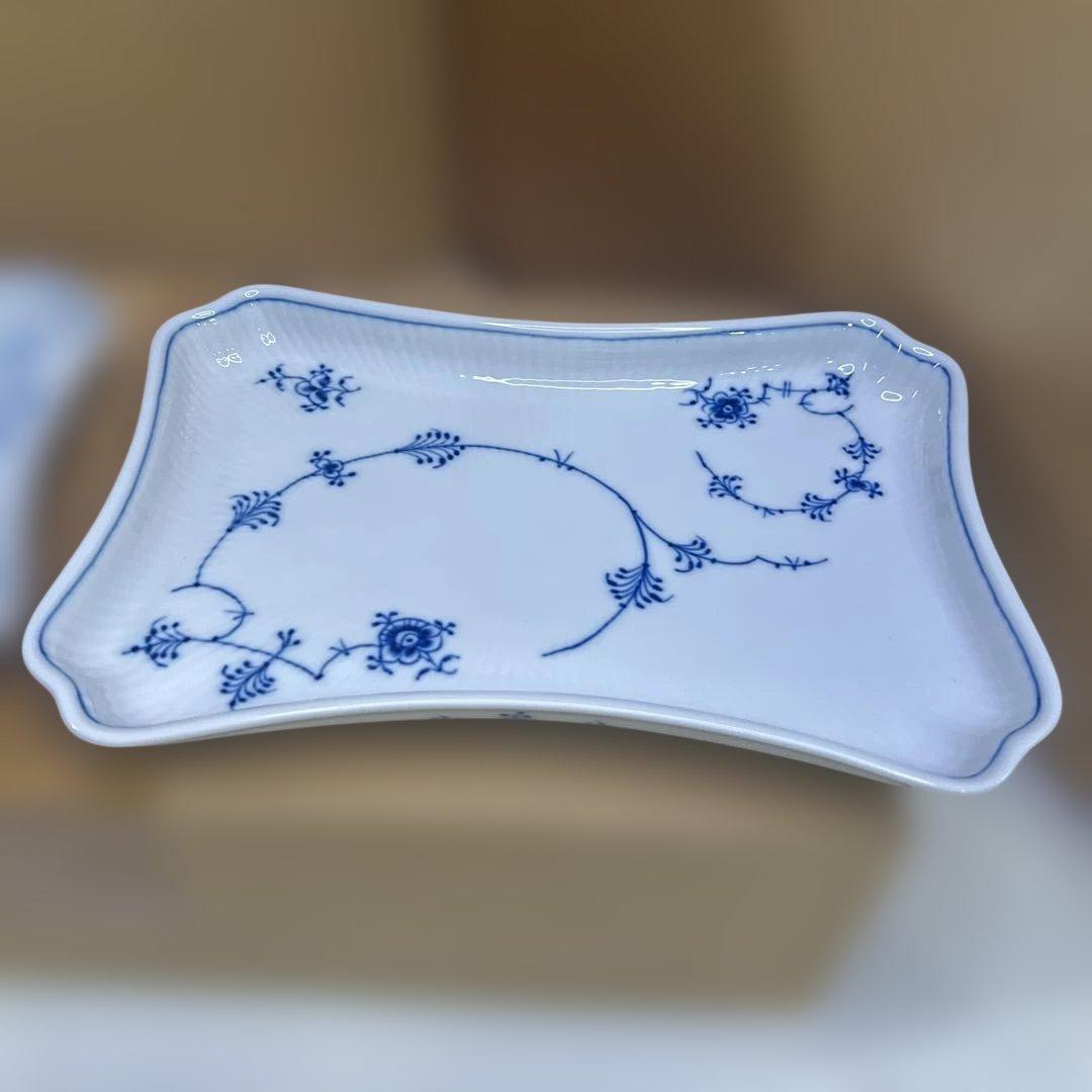 6259【希少美品】ロイヤルコペンハーゲン ブルーフルーテッド 角皿 2枚