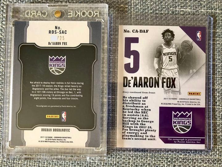 NBAカード デアーロン フォックス Fox ルーキー サインカード 2枚