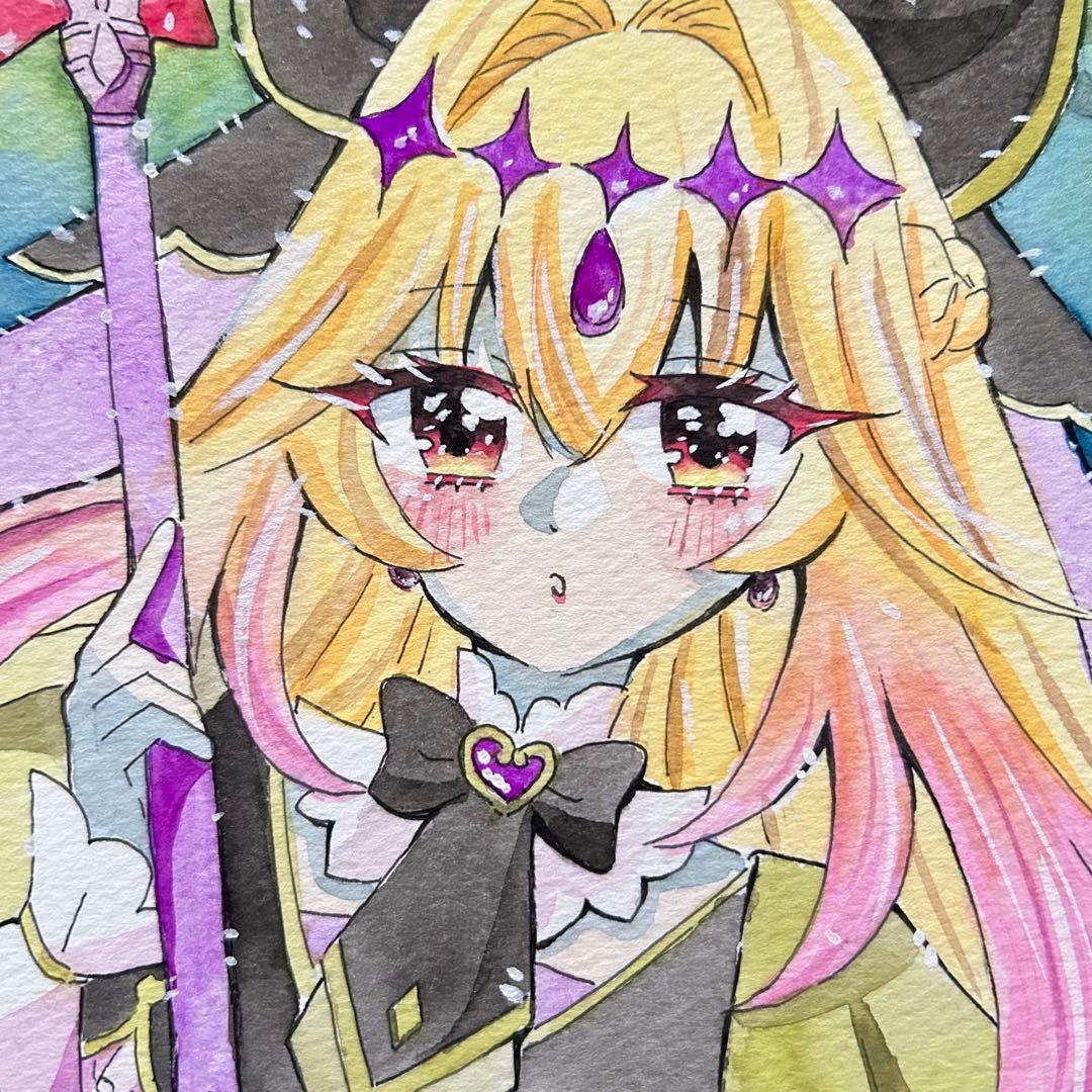 手描きイラスト 名探偵プリキュア キュアアルカナ・シャドウ ファン